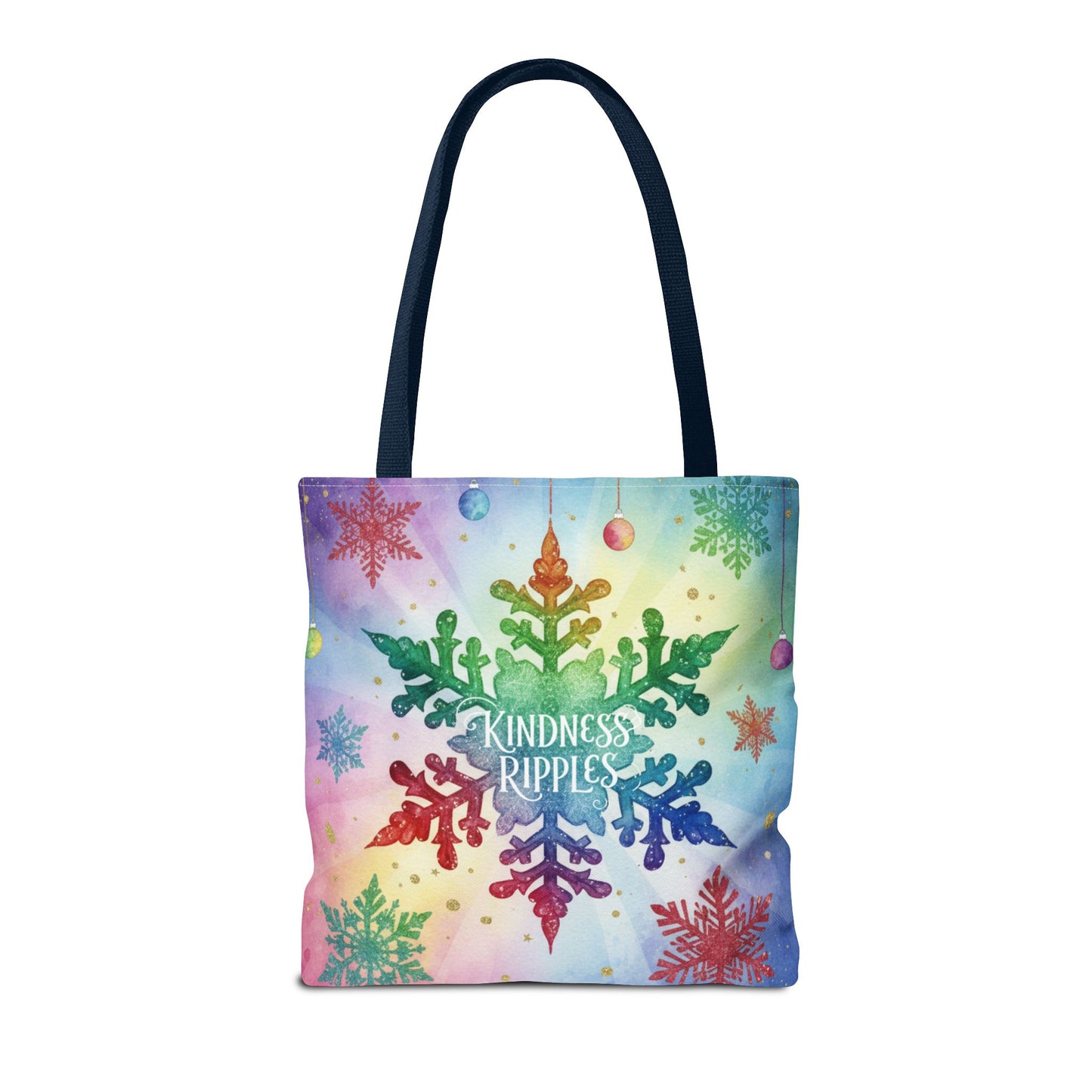 Kindness Ripples Winter Snowflake Tote Bag Colorful Kindness