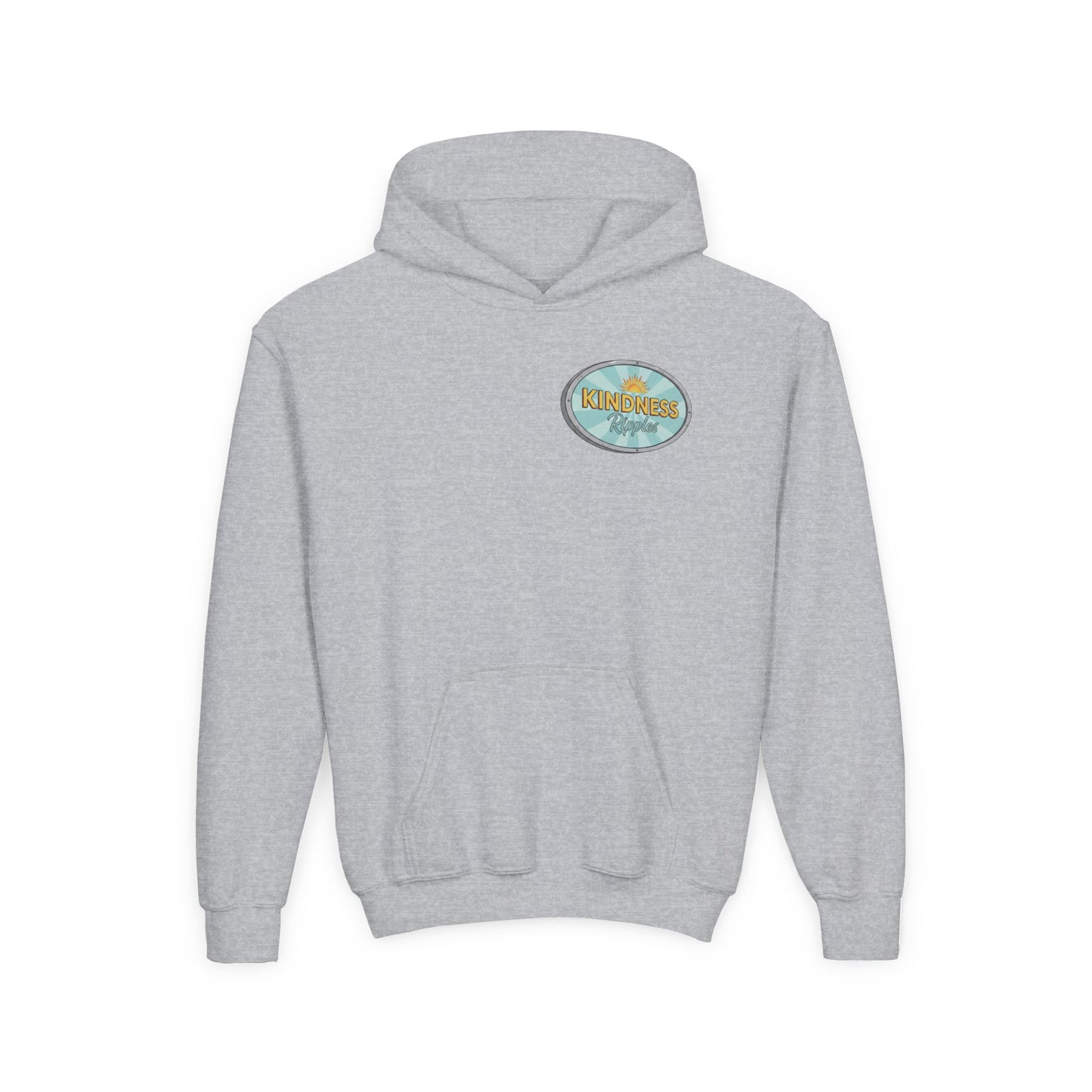 Youth Hooded Sweatshirt - Kindness & Good Energy, Cozy Gift, Throwback, Sunshine Vibes, Kids Apparel, Spring & Summer Fashion