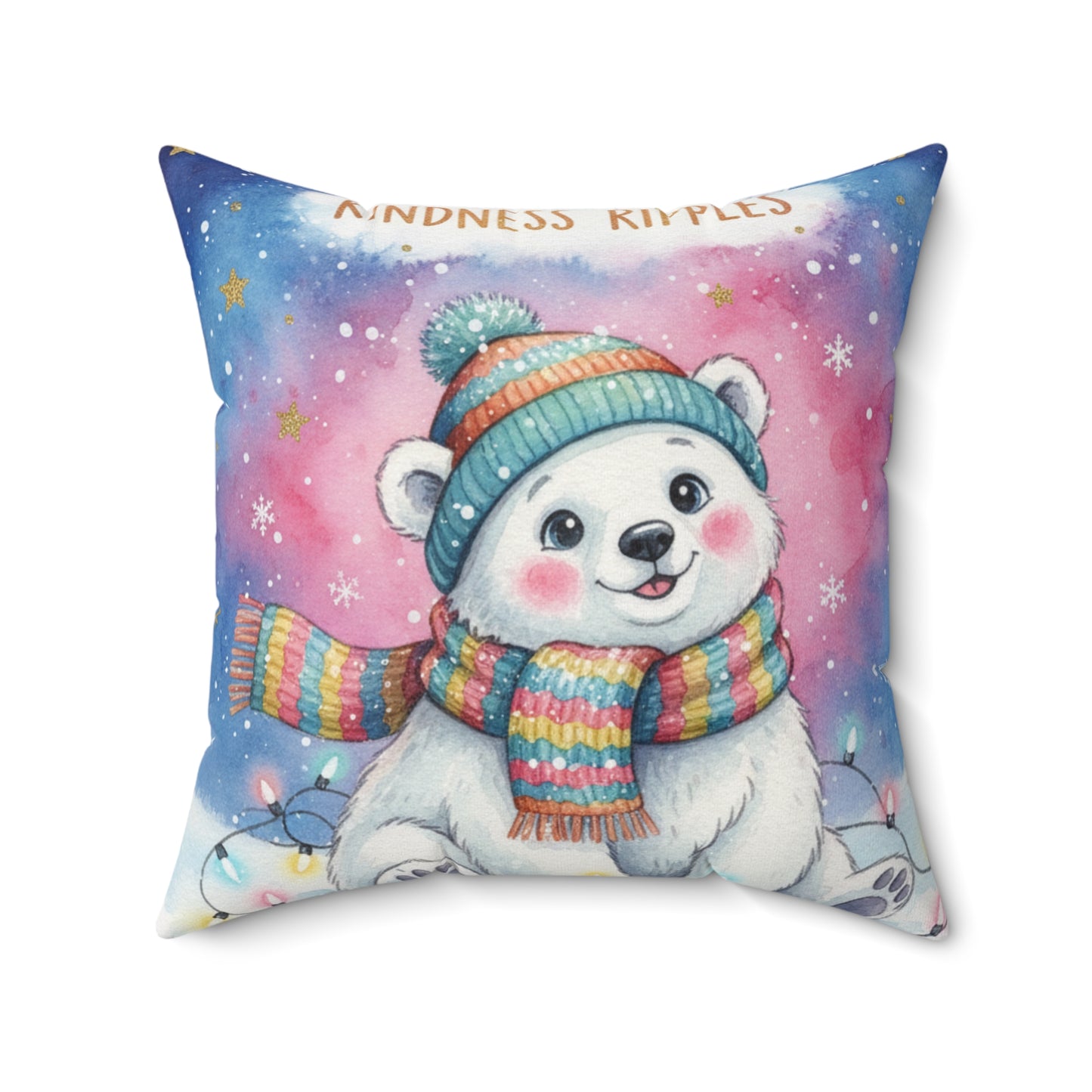 Cute Polar Bear Christmas Pillow