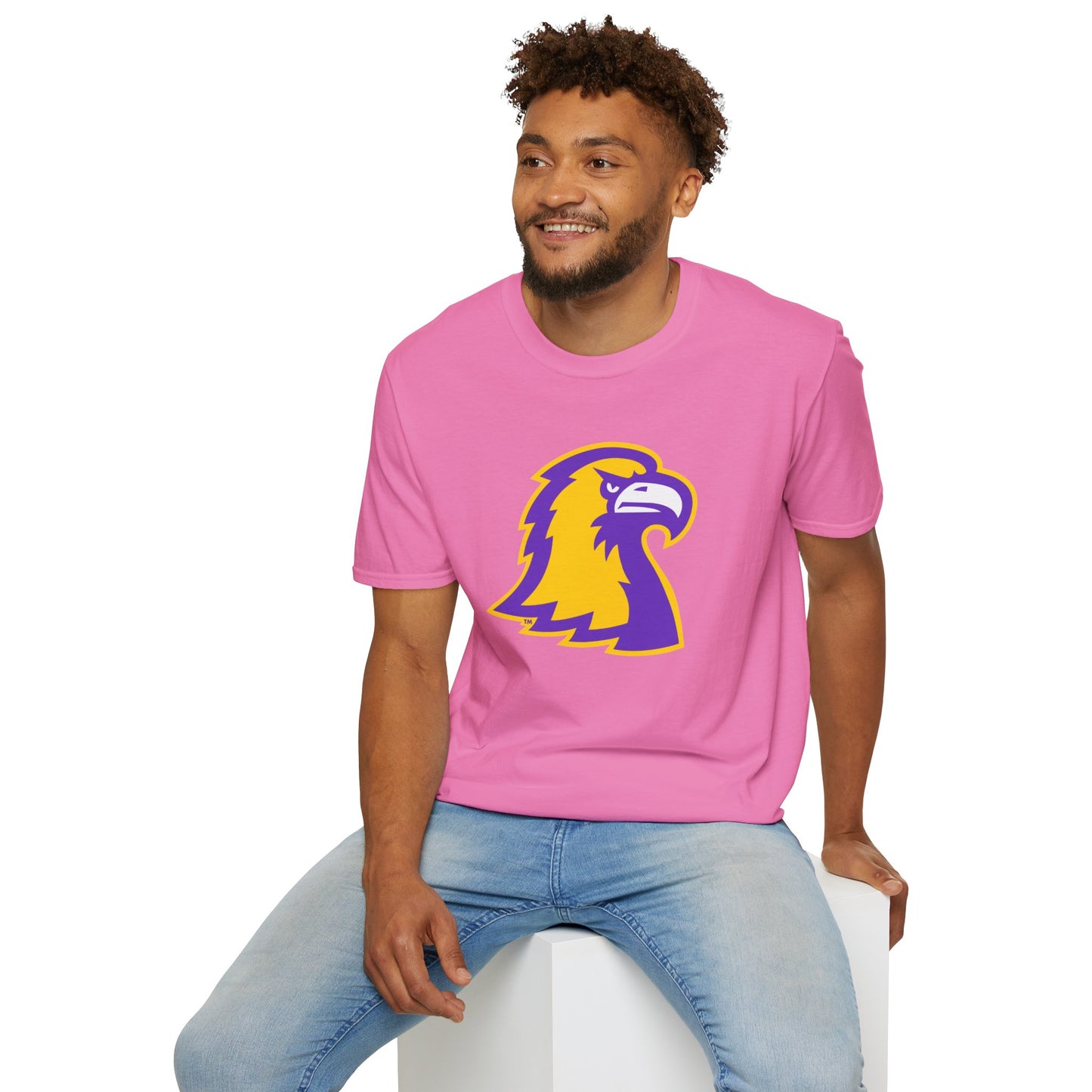 Golden Eagle Mascot Pink Out T-Shirt — Purple & Gold School Spirit Tee