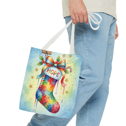 Colorful Holiday Hope Tote Bag