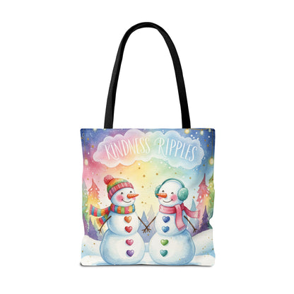 Whimsical Snowman Tote Bag - Kindness Ripples Design