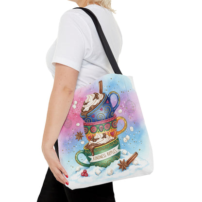 Colorful Hot Cocoa Tote Bag – Festive Winter Vibes