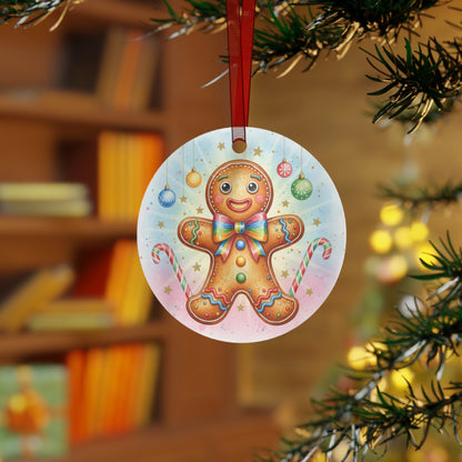 Gingerbread Man Metal Ornament for Christmas Tree