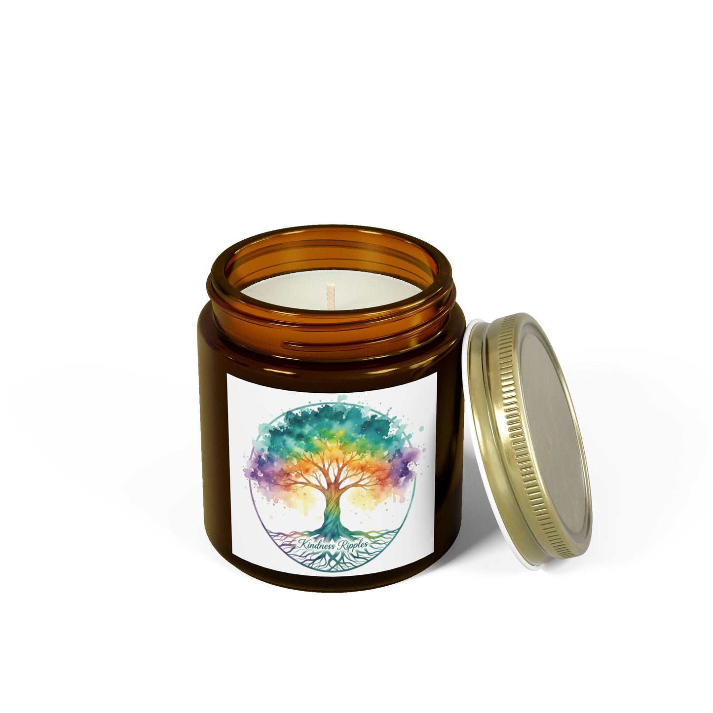 Rainbow Tree Scented Candle - Coconut Wax (4oz) - Kindness Collection
