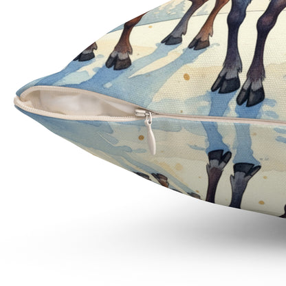 Christmas Reindeer Square Pillow