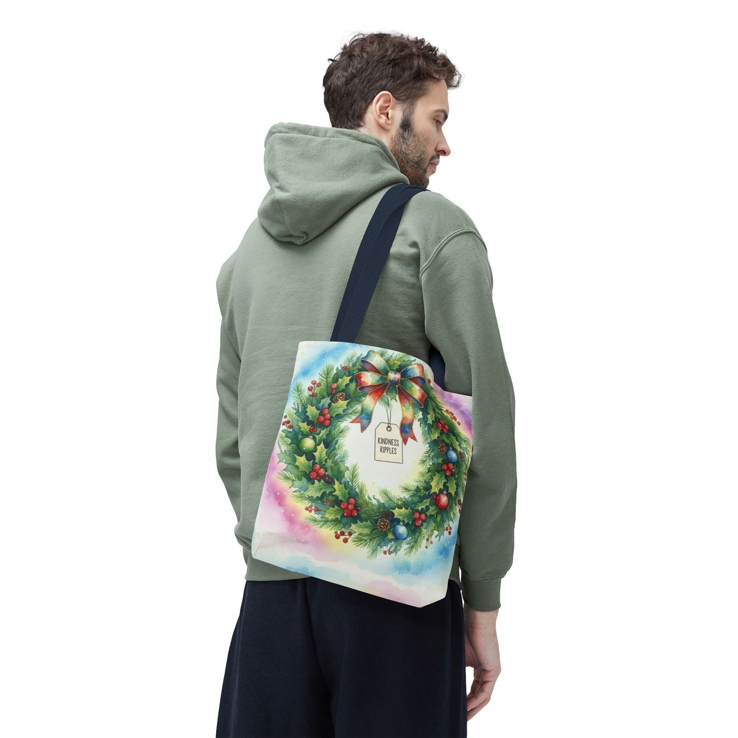 Holiday Wreath Tote Bag - Perfect for Christmas and Winter Celebrations