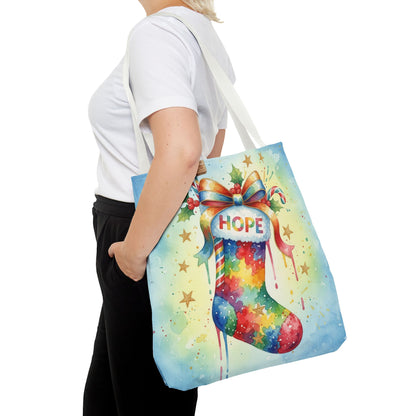 Colorful Holiday Hope Tote Bag
