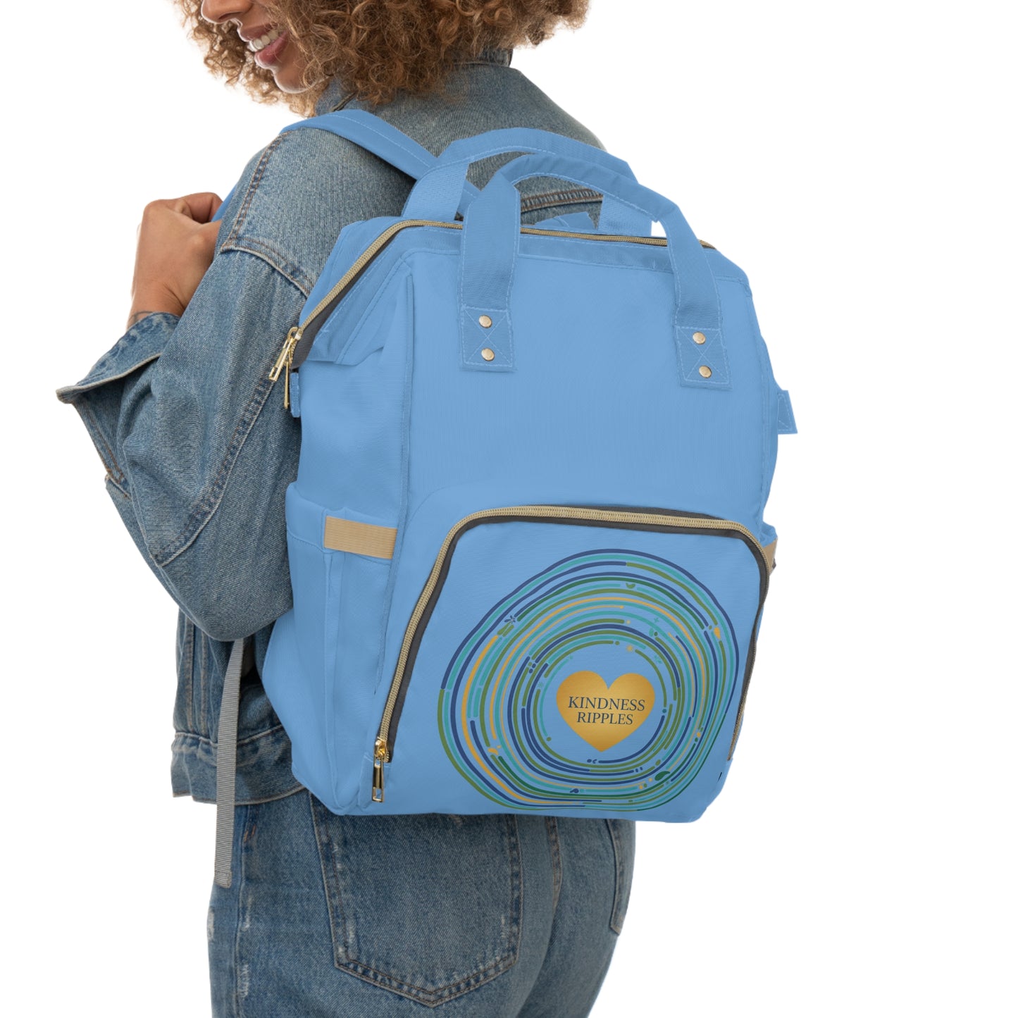 Kindness Ripples Blue Multifunctional Diaper Backpack
