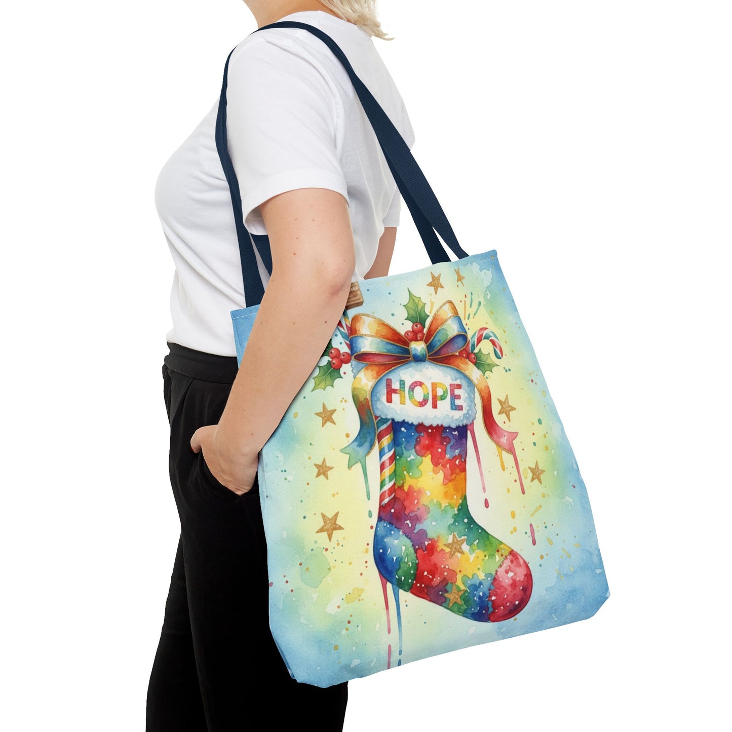 Colorful Holiday Hope Tote Bag