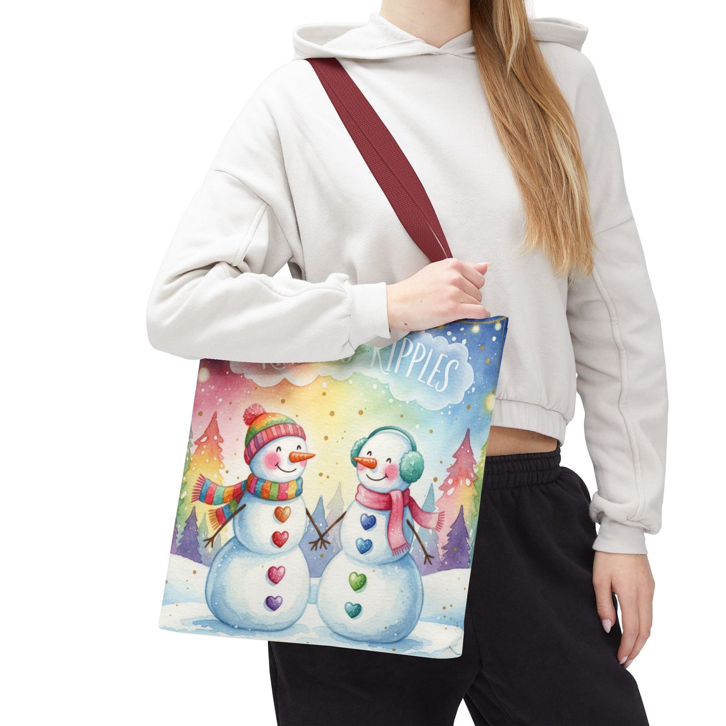 Whimsical Snowman Tote Bag - Kindness Ripples Design
