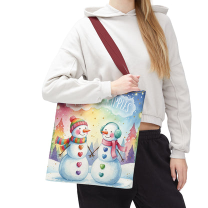 Whimsical Snowman Tote Bag - Kindness Ripples Design