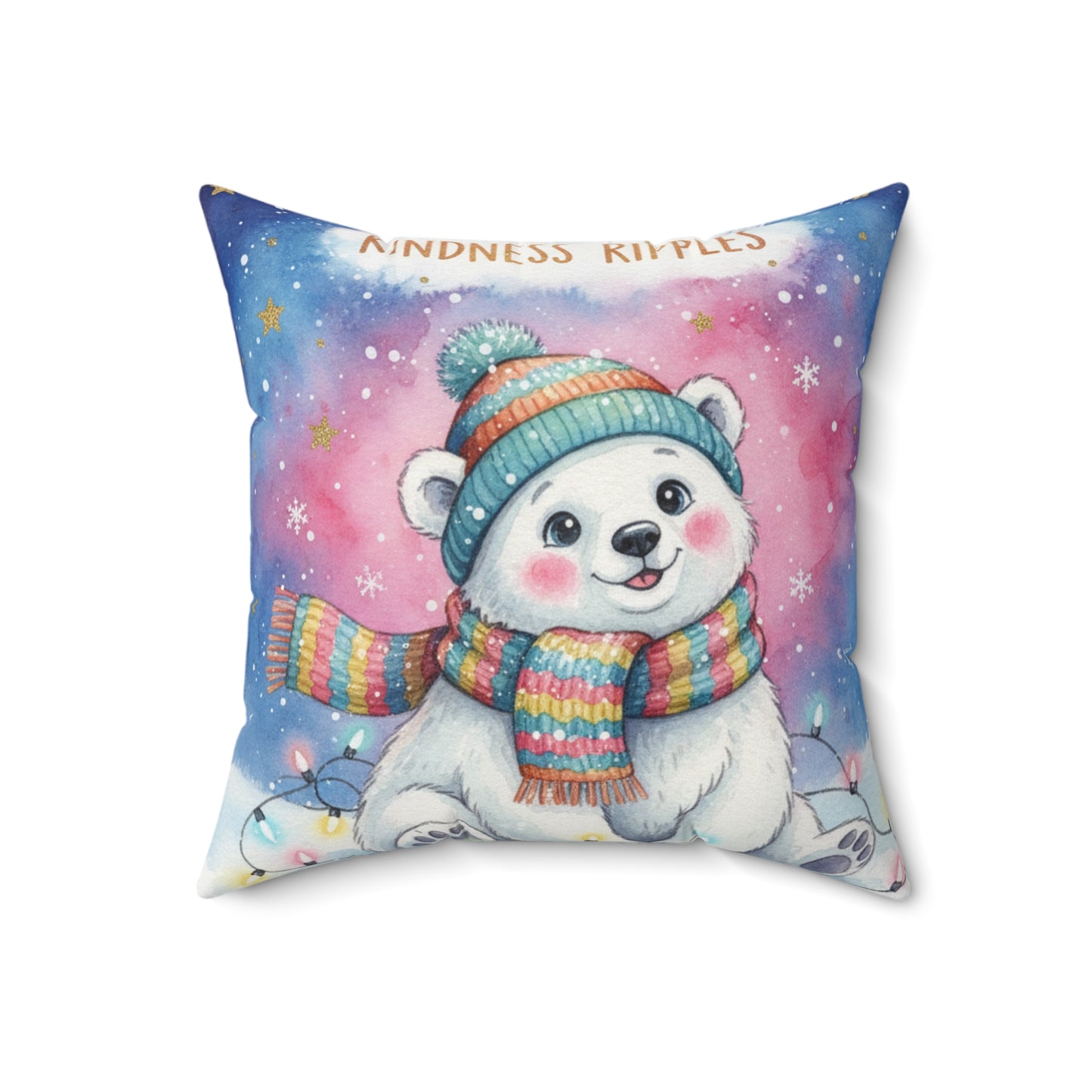 Cute Polar Bear Christmas Pillow