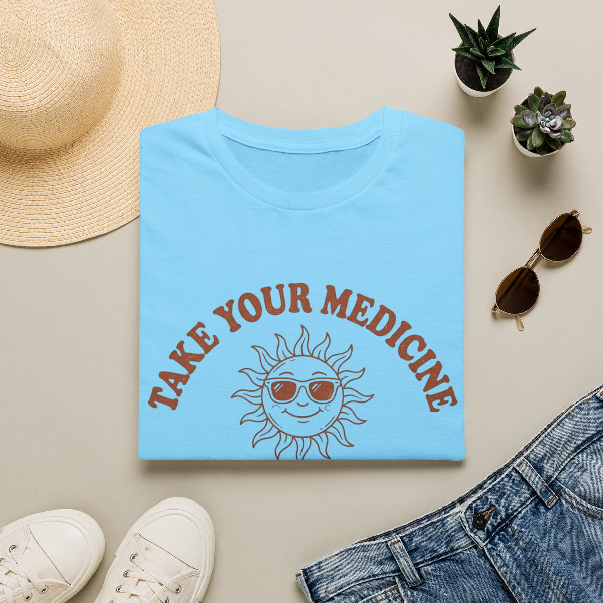 Take Your Medicine Sun T-Shirt — Self‑Prescribed Daily Sunshine Graphic Tee