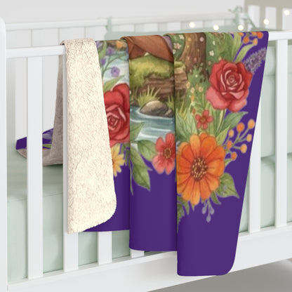 The Shantel - Radiant Floral Sherpa Fleece Blanket - Magical & Cozy Comfort