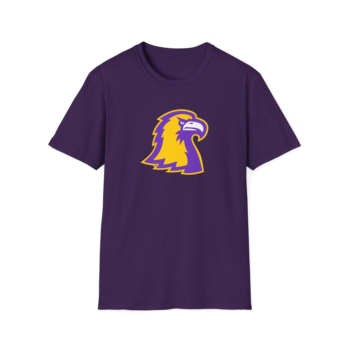Eagle Head Graphic T-Shirt — Purple & Gold Sports Logo Tee
