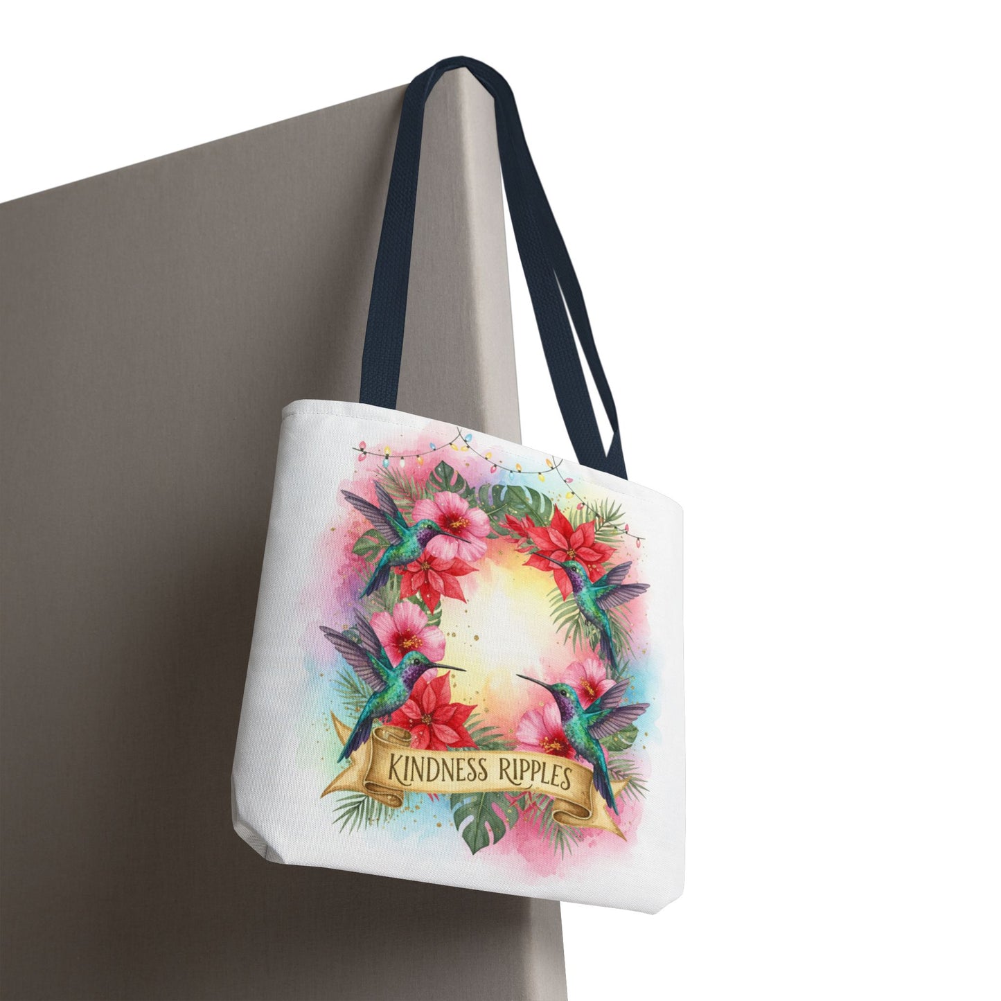 Colorful Kindness Christmas Hummingbirds Tote Bag