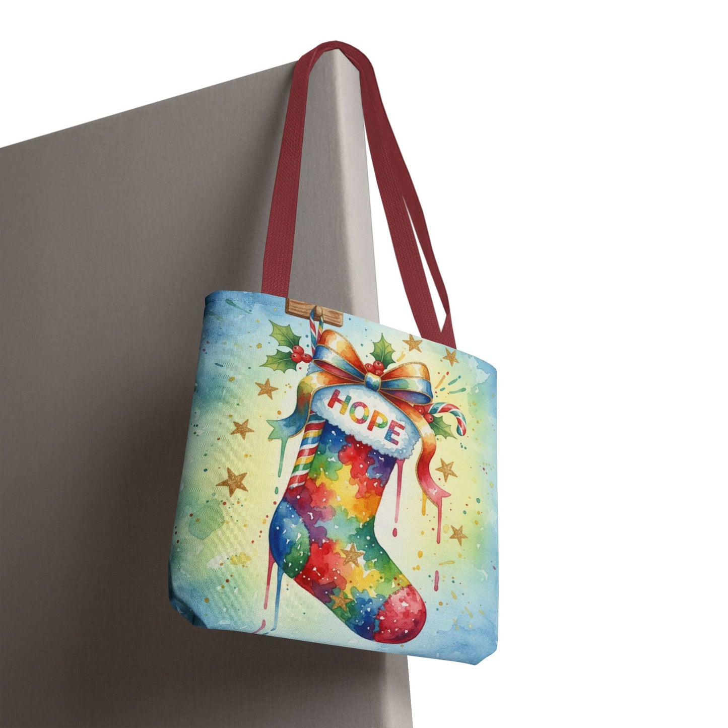 Colorful Holiday Hope Tote Bag