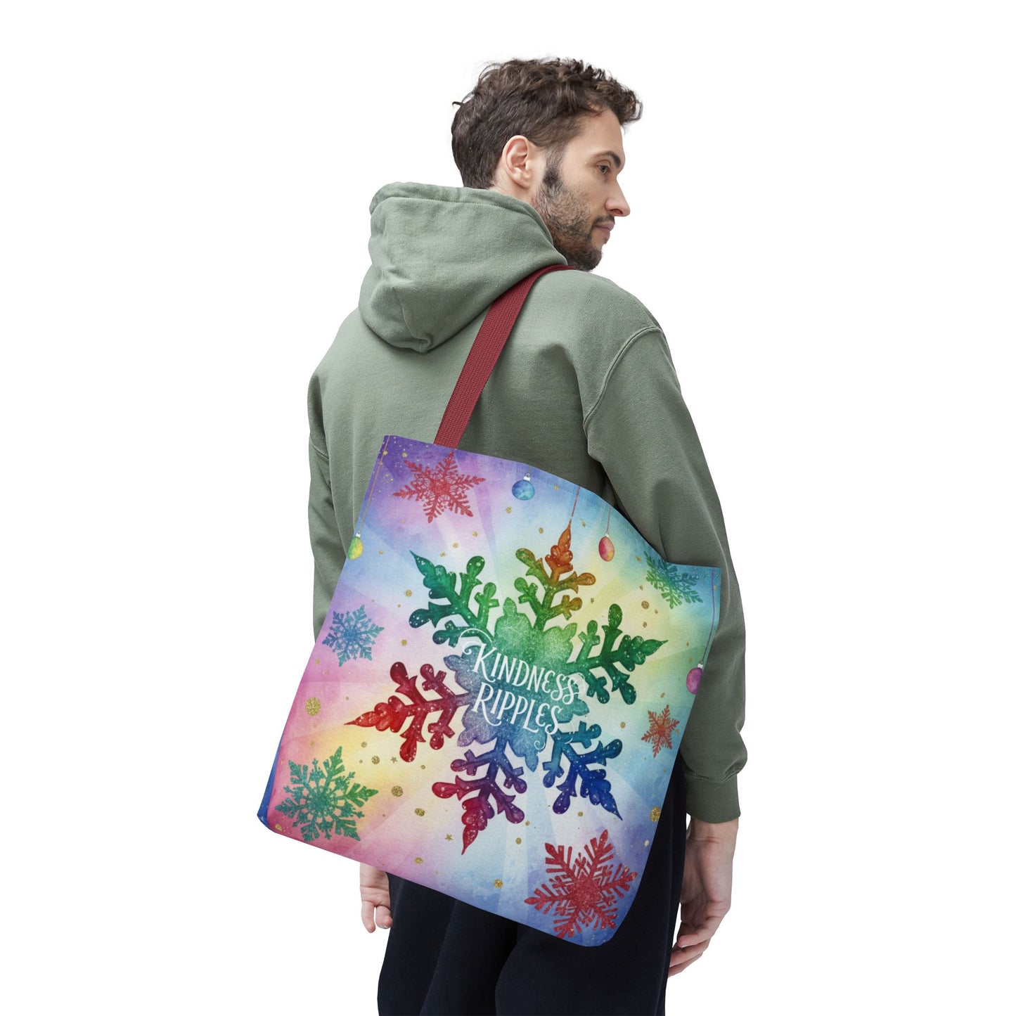 Kindness Ripples Winter Snowflake Tote Bag Colorful Kindness