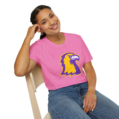 Golden Eagle Mascot Pink Out T-Shirt — Purple & Gold School Spirit Tee