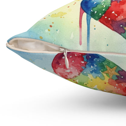 Colorful Holiday Pillow with 'HOPE' Design