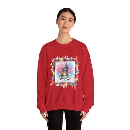 Cozy Holiday Crewneck Sweatshirt - Hot Cocoa Vibes