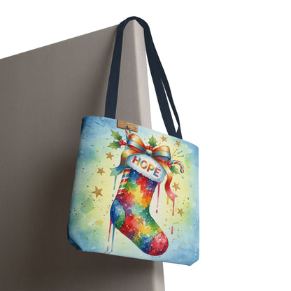 Colorful Holiday Hope Tote Bag
