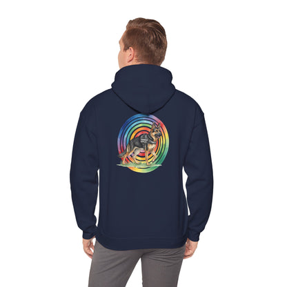 German Shepherd Rainbow Paw Hoodie --Pet Lover Sweatshirt  --Front and Back--Kindness Ripples