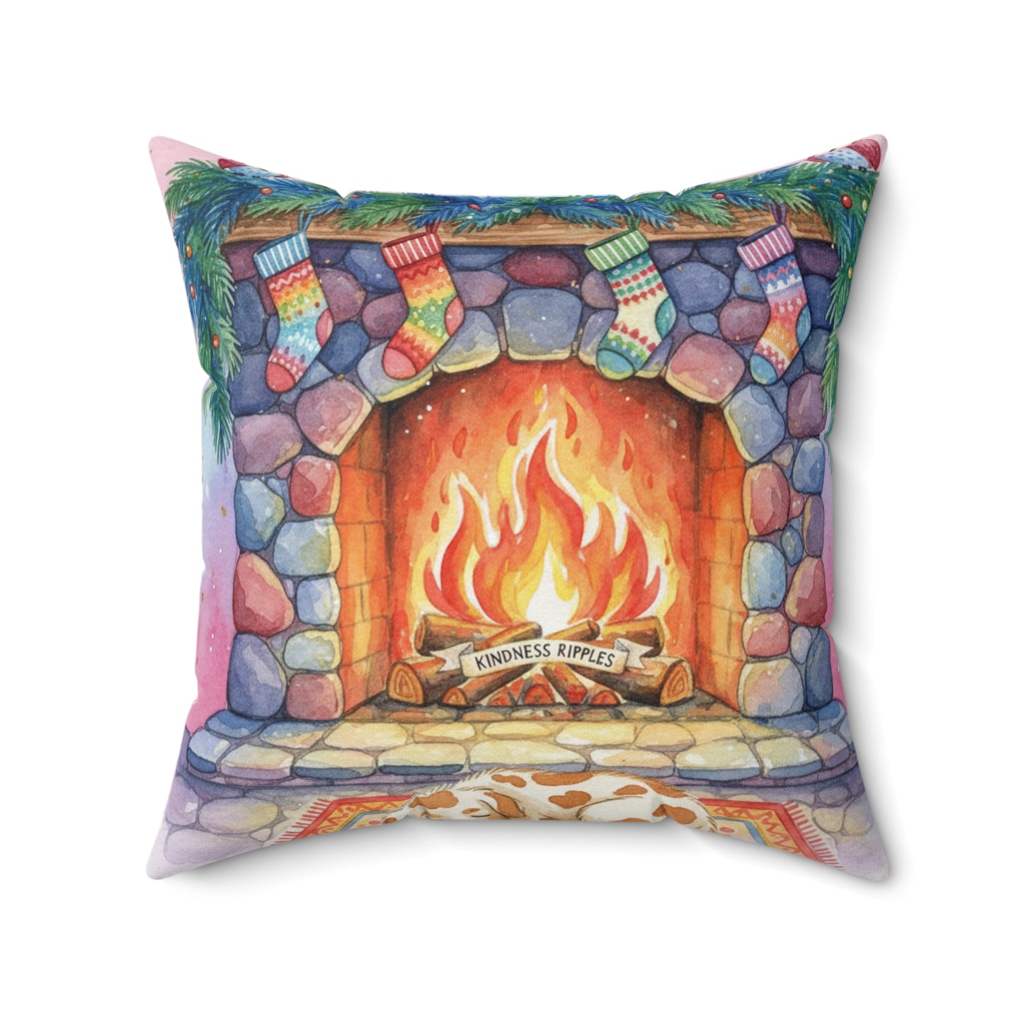 Cozy Fireplace Decorative Pillow