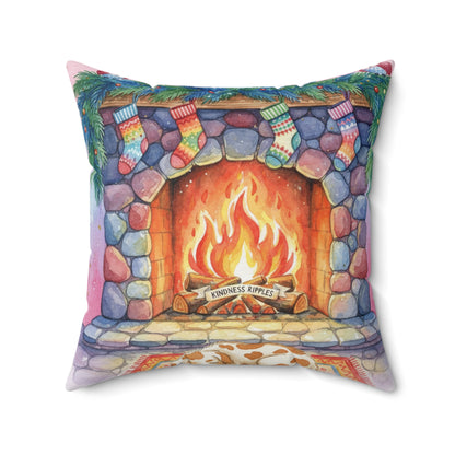 Cozy Fireplace Decorative Pillow