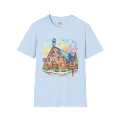 Watercolor Church Unisex Softstyle T-Shirt - Homage to the St. William Community