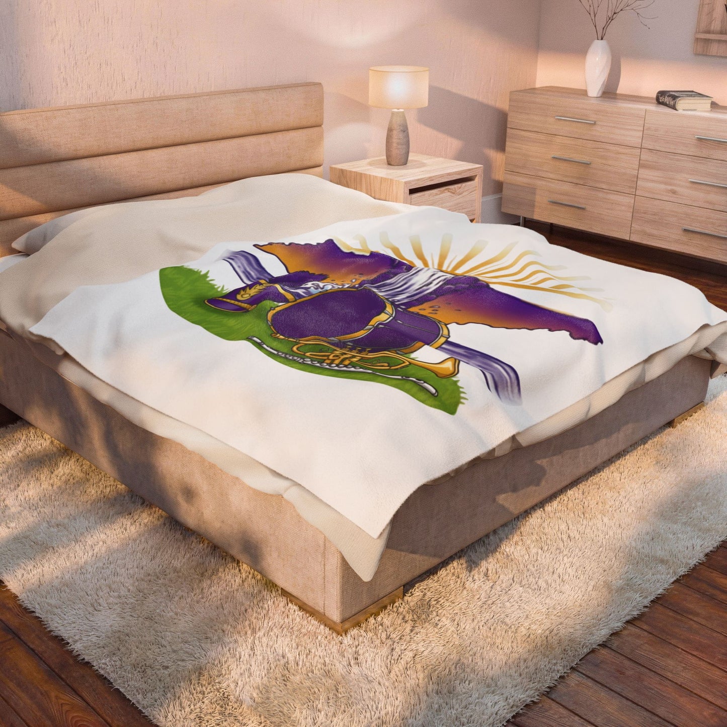 Soft Velvet Blanket with Scenic Design, Cozy Throw for Home Decor, Perfect Gift for Celebrations, Music Lovers, and Nature Enthusiasts