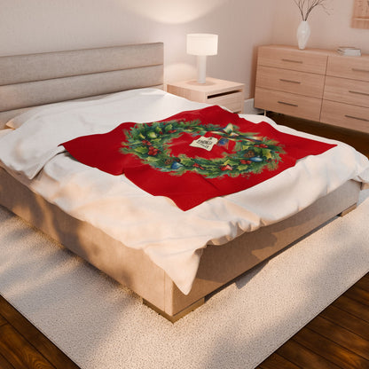 Christmas Wreath Velveteen Plush Blanket