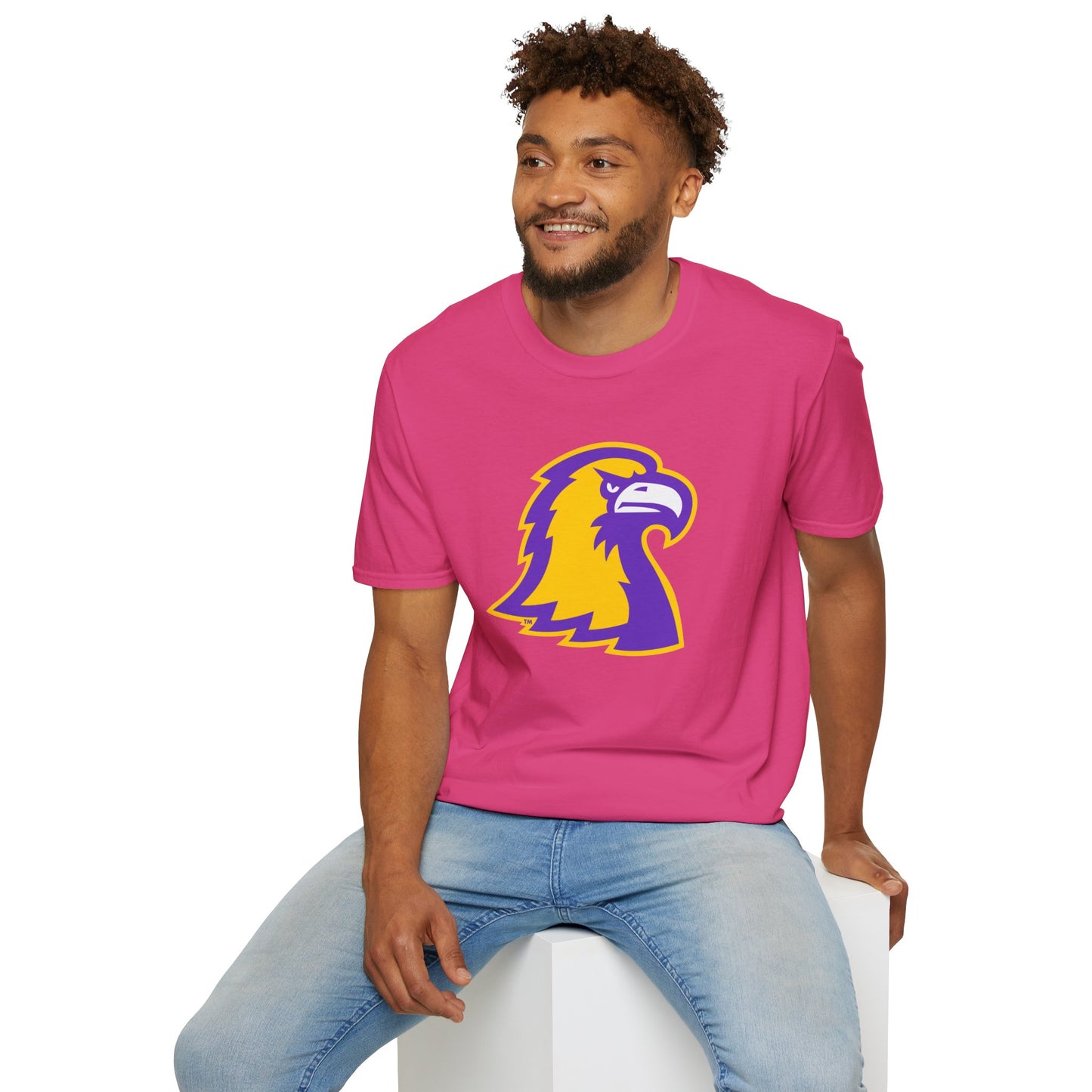 Golden Eagle Mascot Pink Out T-Shirt — Purple & Gold School Spirit Tee