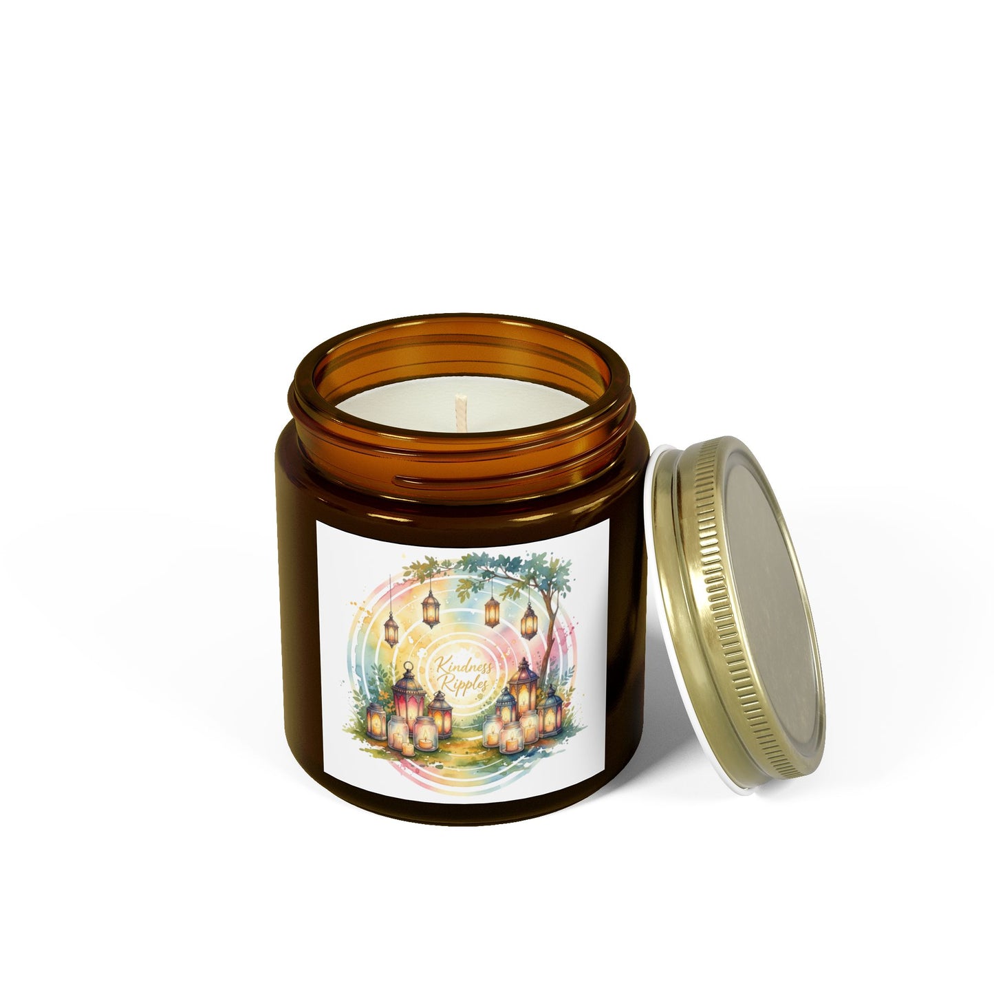 Coconut Apricot Scented Candles - Cozy Lantern Vibes (4oz)