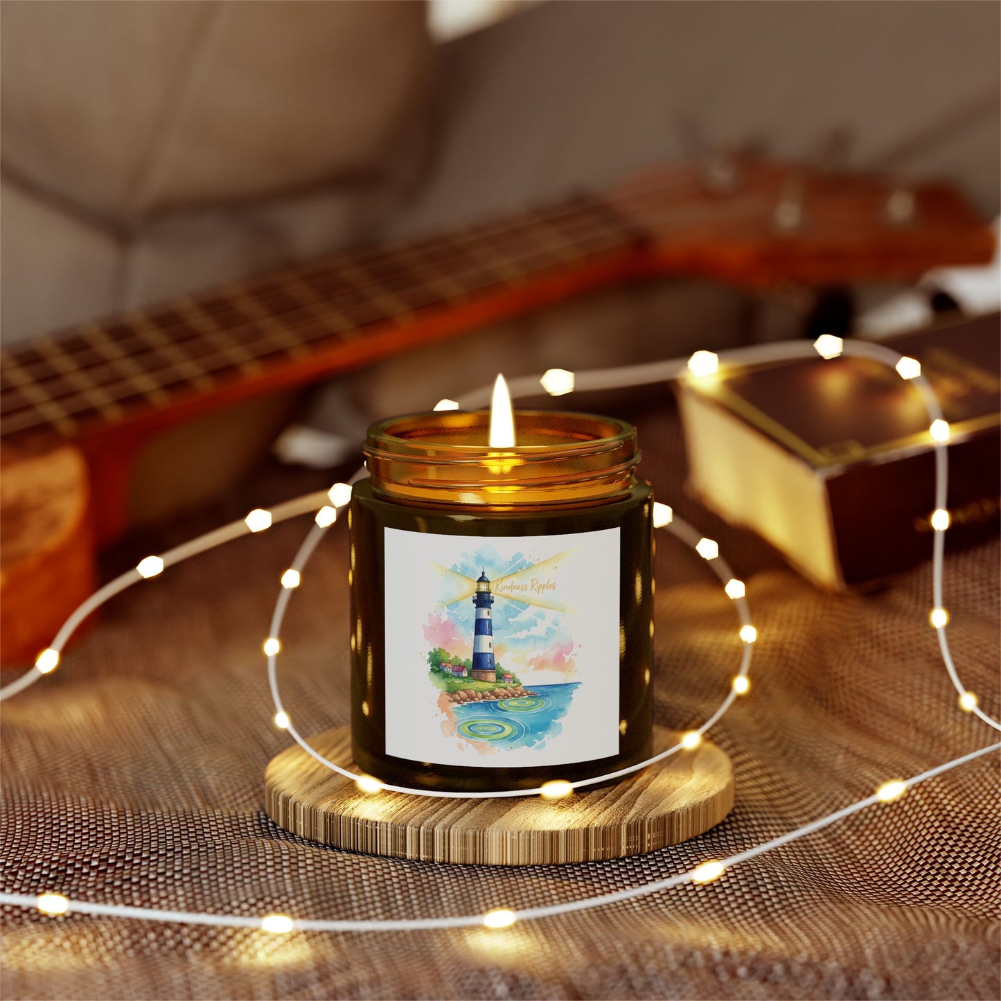 Lighthouse Scented Candle Collection - Coconut Apricot Wax (4oz)