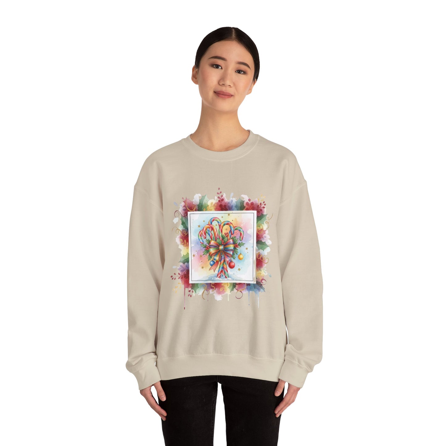 Christmas Candy Cane Crewneck Sweatshirt