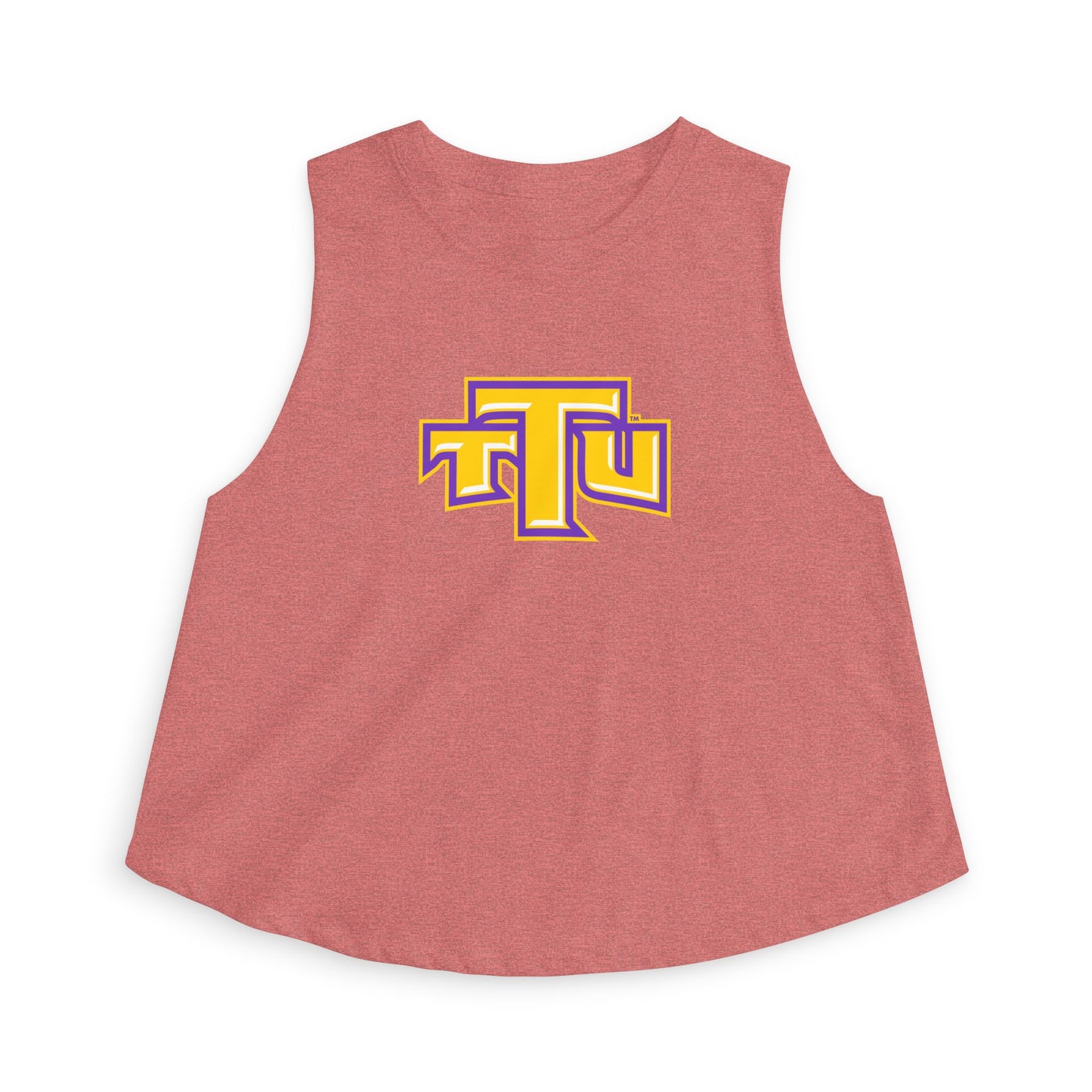 Women’s Crop Top — Gold & Purple TTU Logo Athletic Crop Top (Mascot Back)