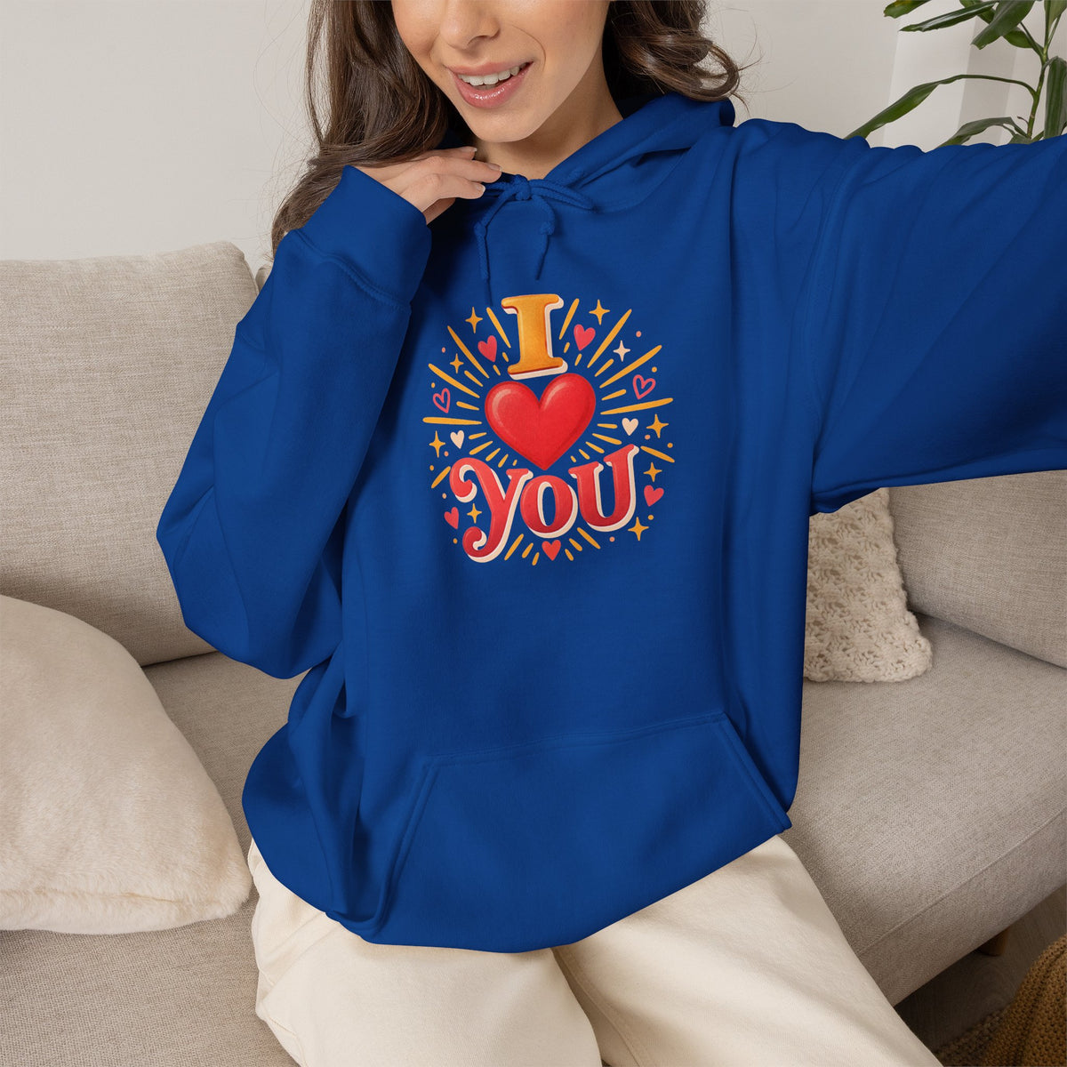 I Love You Graphic Hoodie
