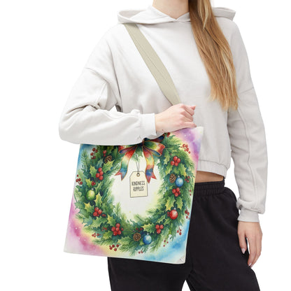 Holiday Wreath Tote Bag - Perfect for Christmas and Winter Celebrations
