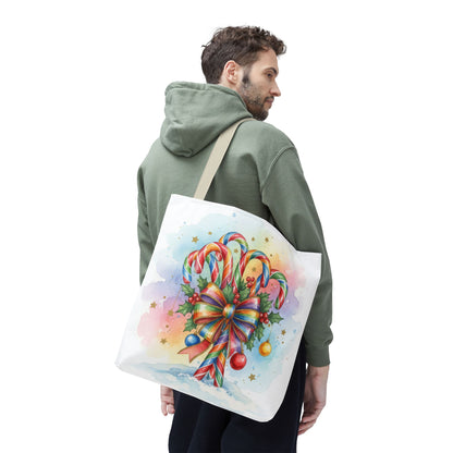 Festive Candy Cane Tote Bag