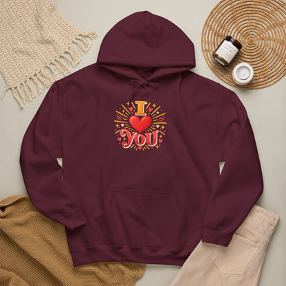 I Love You Graphic Hoodie