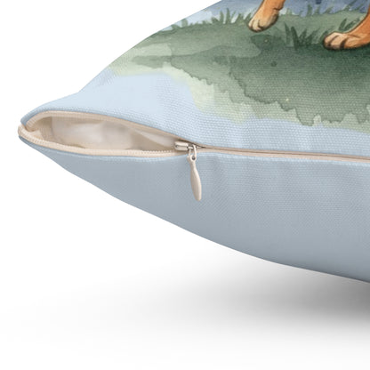 K9 German Shepherd Decorative Pillow — Watercolor Police Dog Square Throw Pillow