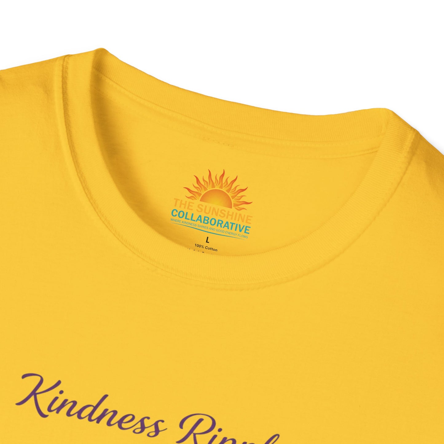Unisex Softstyle Kindness Ripples Dogwoods and Sunshine T-Shirt, Cookeville, TN, Purple and Gold, Waterfall Capital of the World