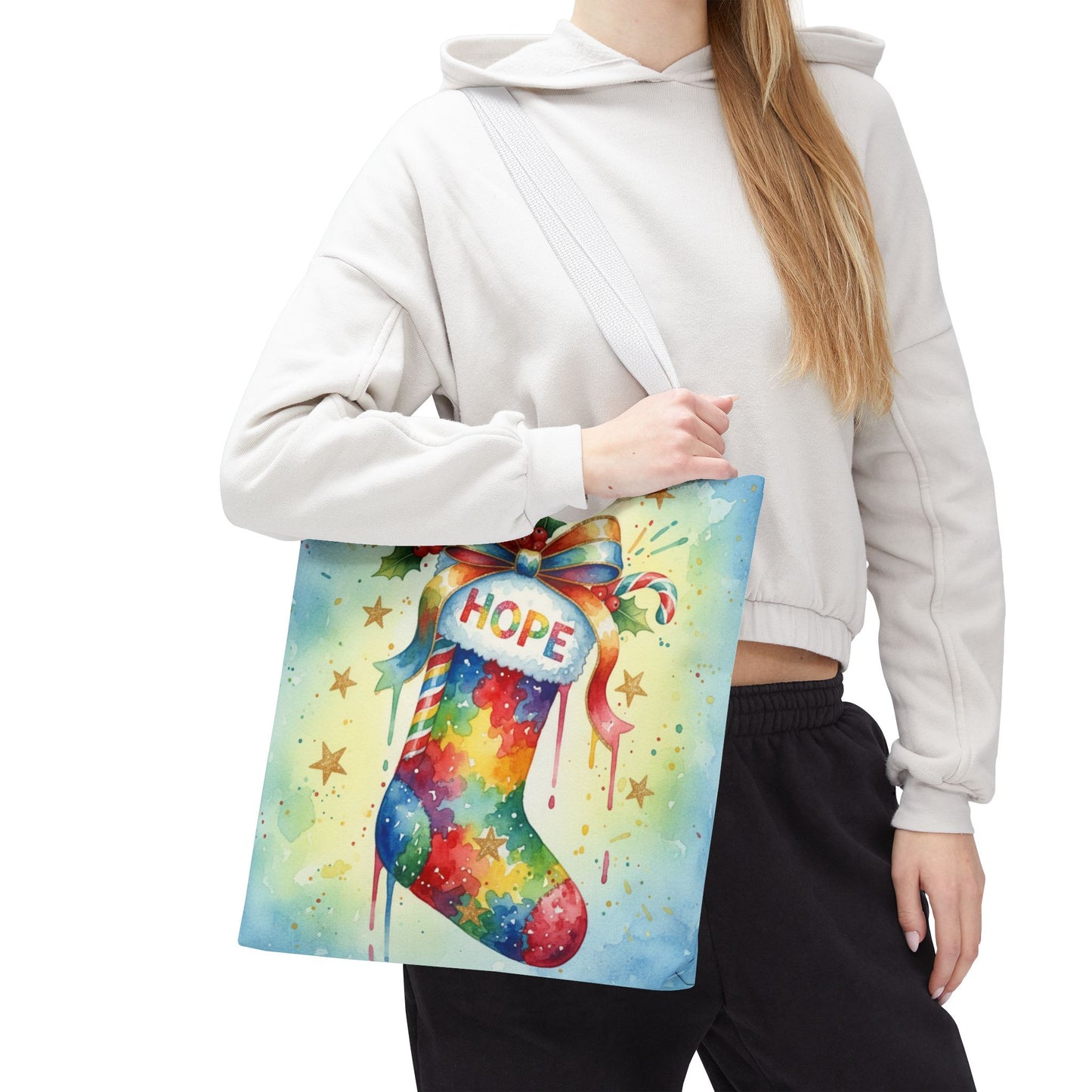 Colorful Holiday Hope Tote Bag