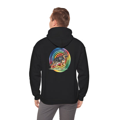 German Shepherd Rainbow Paw Hoodie --Pet Lover Sweatshirt  --Front and Back--Kindness Ripples