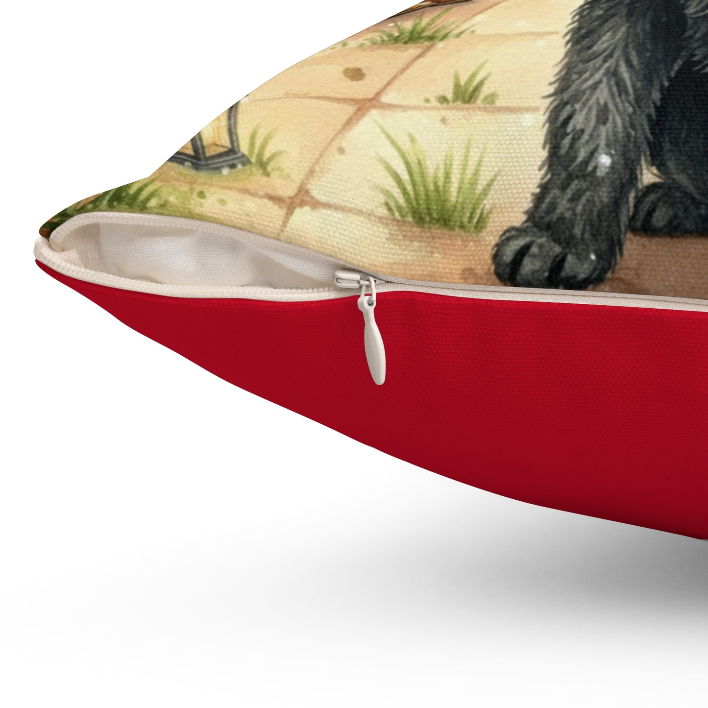 Square Pillow - Who's coming to the picnic?! Doodle