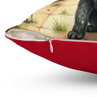 Square Pillow - Who's coming to the picnic?! Doodle