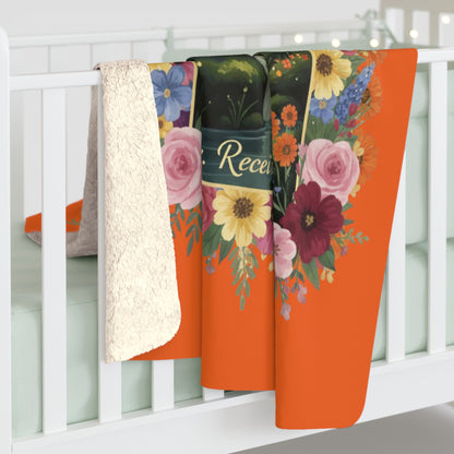 The Amanda - Allow. Receive. Create. Sherpa Fleece Blanket - Cozy Floral Throw for Mindful Living