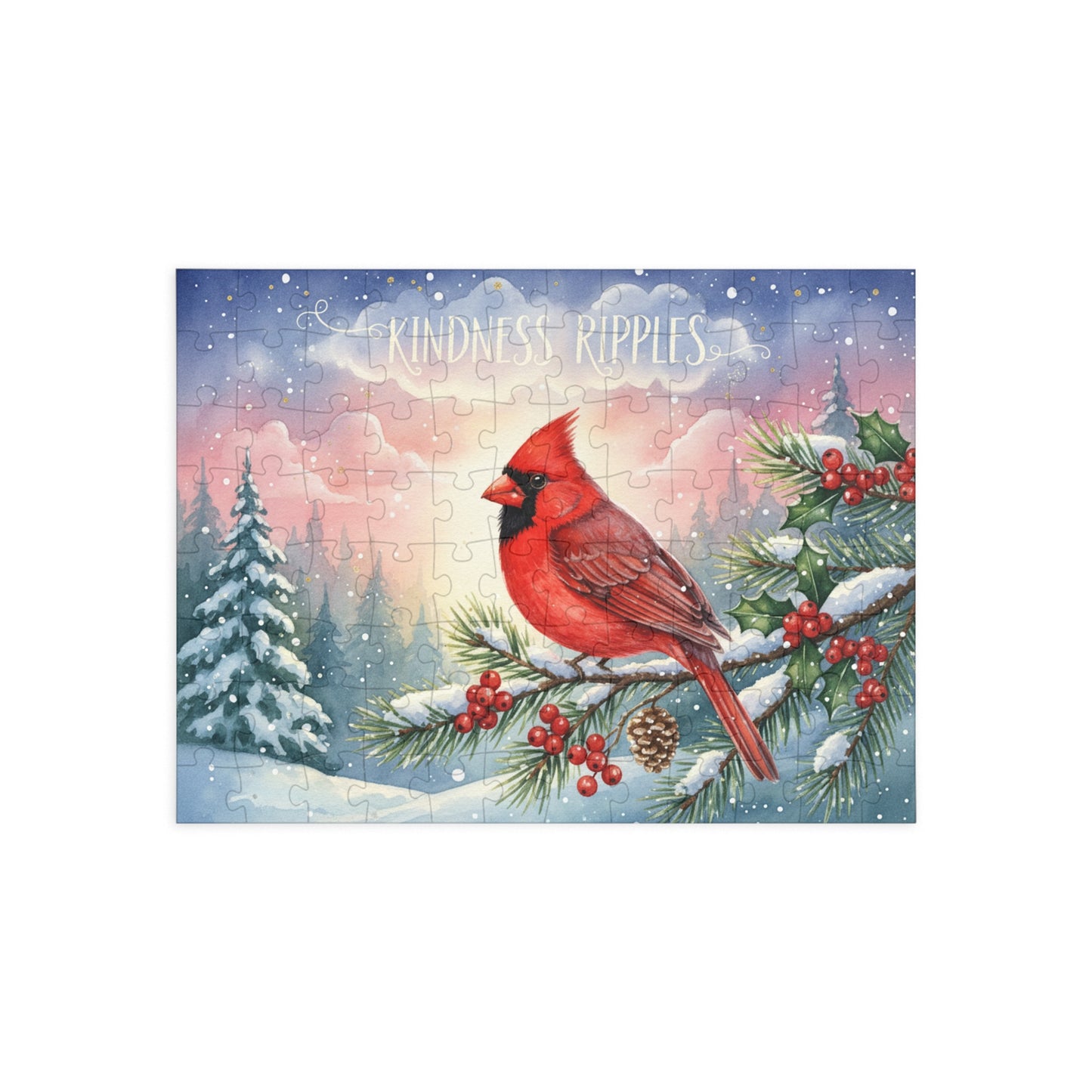 Kindness Ripples Cardinal Puzzle - 1000-Piece Winter Scene